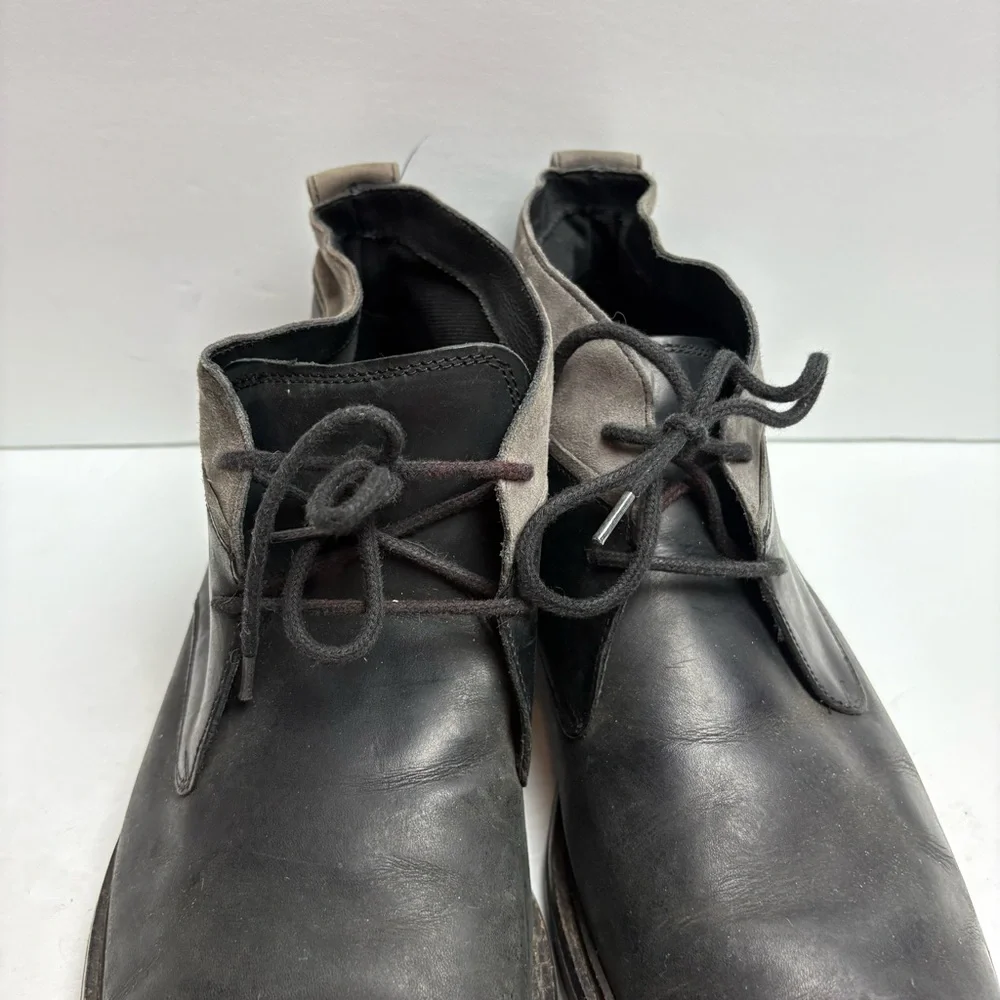 Cole Haan Williams Black Gray Chukka Boots Lace-up Leather Men’s 12 C20917